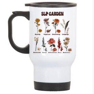 Retro Slp Garden Wildflowers Speech Language Pathologist Stainless Steel Travel Mug