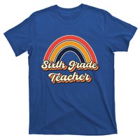 Retro Sixth Grade Teacher Rainbow Back To School 6Th Grade Great Gift T-Shirt