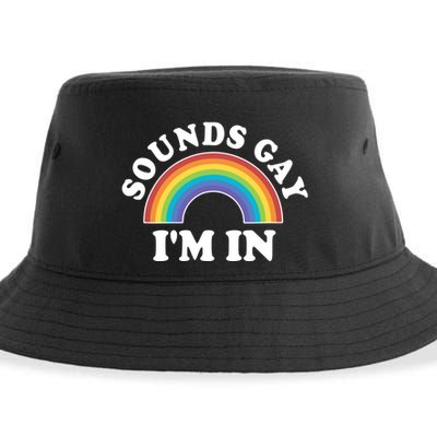 Rainbow Sounds Gay I'm In Gay Pride LGBT Sustainable Bucket Hat