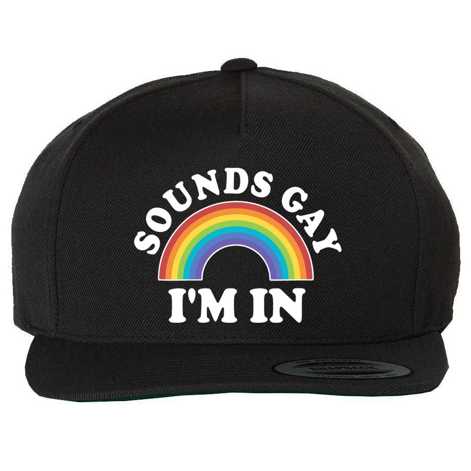 Rainbow Sounds Gay I'm In Gay Pride LGBT Wool Snapback Cap