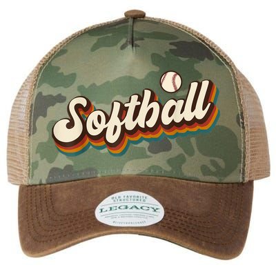 Retro Softball Graphic Softball Legacy Tie Dye Trucker Hat