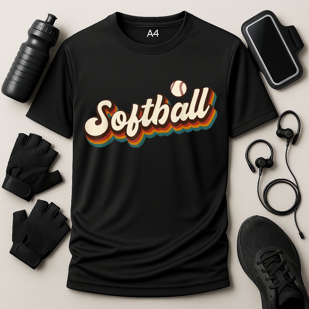 Retro Softball Graphic Softball Performance Shirt