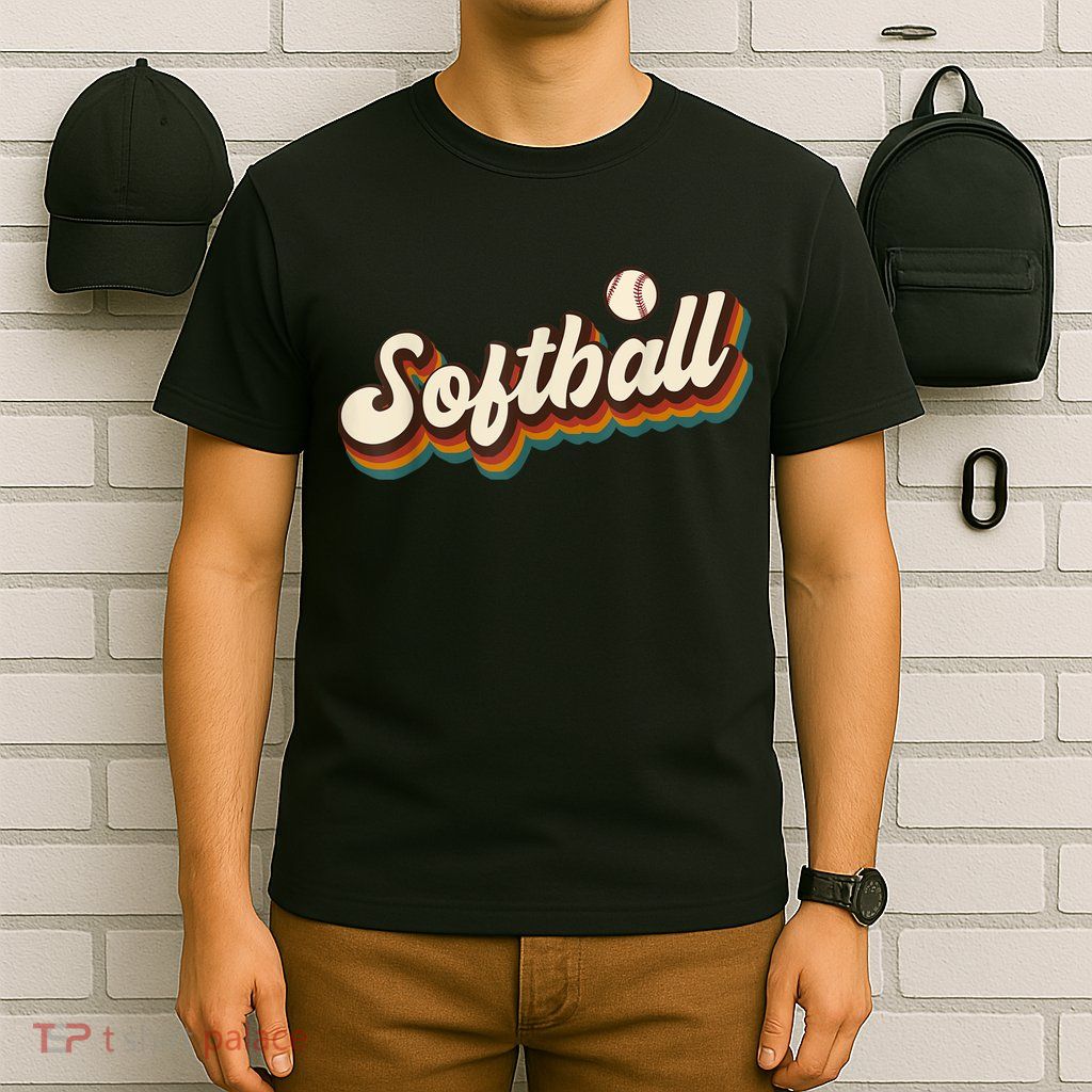 Retro Softball Graphic Softball T-Shirt