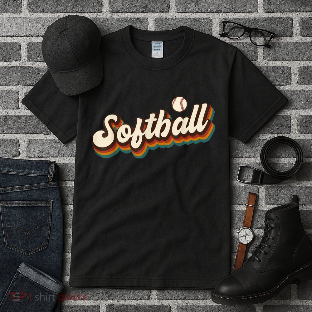 Retro Softball Graphic Softball Tall T-Shirt