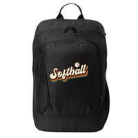 Retro Softball Graphic Softball City Backpack