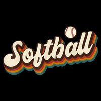 Retro Softball Graphic Softball 7-Panel Snapback Hat
