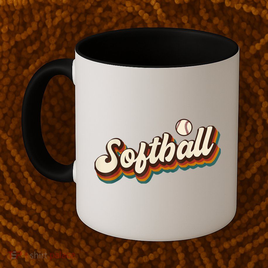 Retro Softball Graphic Softball Mug