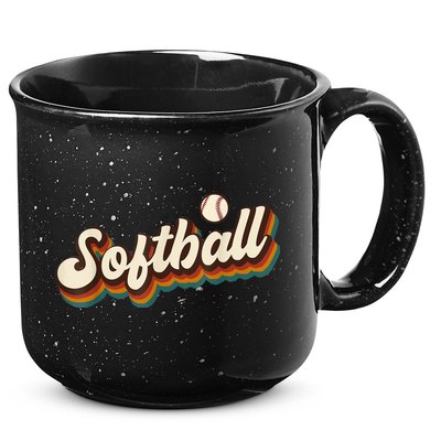 Retro Softball Graphic Softball 15oz Campfire Ceramic Mug