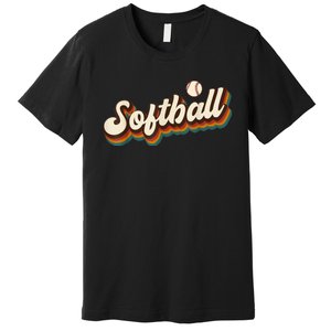 Retro Softball Graphic Softball Premium T-Shirt