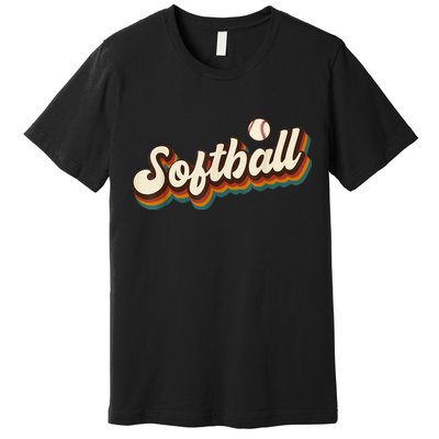 Retro Softball Graphic Softball Premium T-Shirt