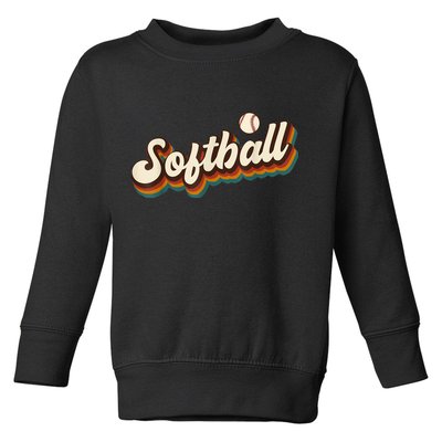 Retro Softball Graphic Softball Toddler Sweatshirt