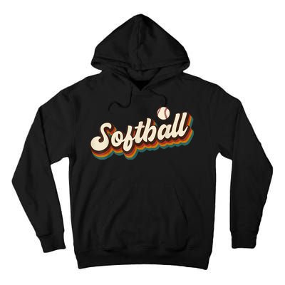 Retro Softball Graphic Softball Tall Hoodie
