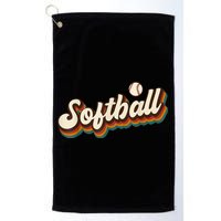 Retro Softball Graphic Softball Golf Towel