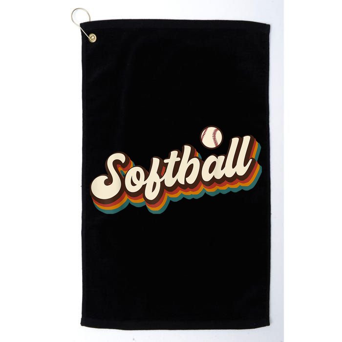 Retro Softball Graphic Softball Golf Towel