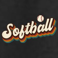 Retro Softball Graphic Softball Golf Towel