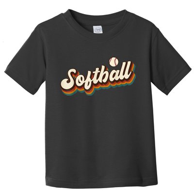 Retro Softball Graphic Softball Toddler T-Shirt