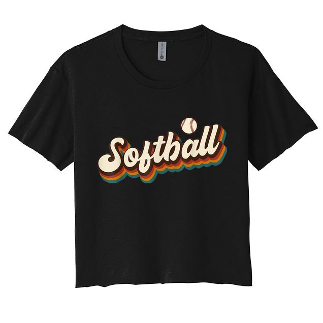 Retro Softball Graphic Softball Crop Top
