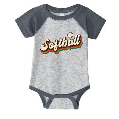 Retro Softball Graphic Softball Infant Baby Jersey Bodysuit