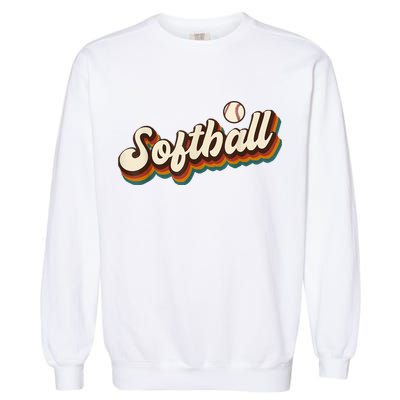Retro Softball Graphic Softball Garment-Dyed Sweatshirt