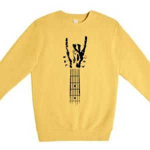 Rock Skeleton Guitar Premium Crewneck Sweatshirt