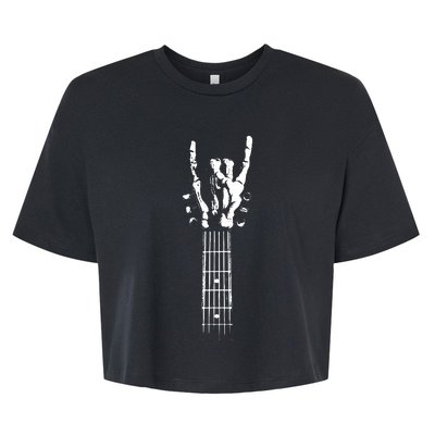 Rock Skeleton Guitar Bella+Canvas Jersey Crop Tee