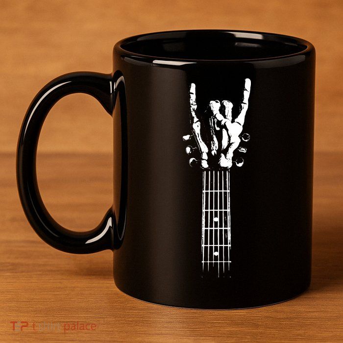 Rock Skeleton Guitar 11oz C Handle Ceramic Mug