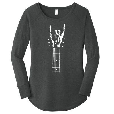 Rock Skeleton Guitar Women's Perfect Tri Tunic Long Sleeve Shirt