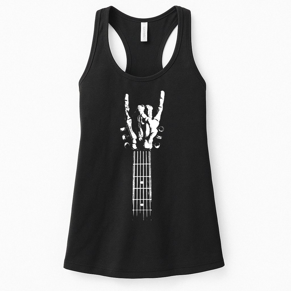 Rock Skeleton Guitar Womens Tank Top