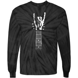 Rock Skeleton Guitar Tie-Dye Long Sleeve Shirt