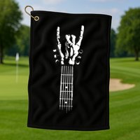 Rock Skeleton Guitar Golf Towel