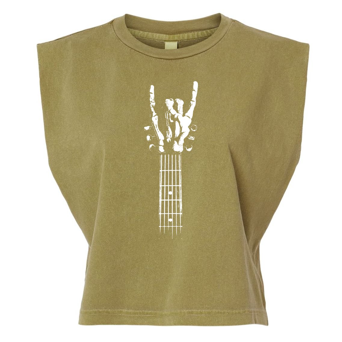 Rock Skeleton Guitar Garment-Dyed Women's Muscle Tee