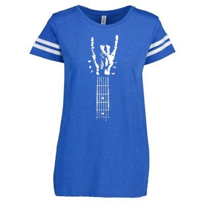 Rock Skeleton Guitar Enza Ladies Jersey Football T-Shirt