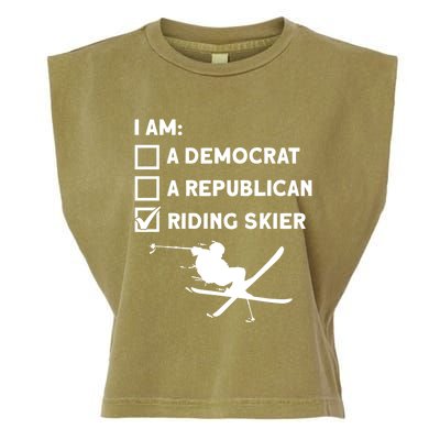 Riding Skier Gift Skiing Winter Sports Ski Mountains Skiing Cute Gift Garment-Dyed Women's Muscle Tee