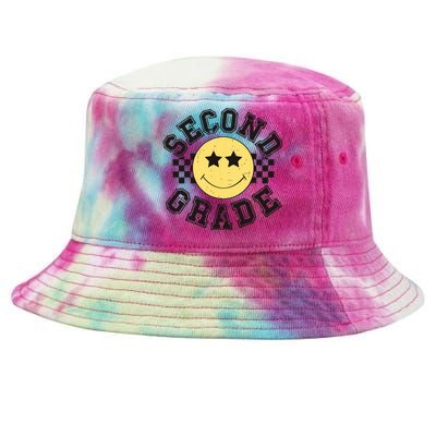 Retro Second Grade Smile Face Back To School Teacher Student Tie-Dyed Bucket Hat