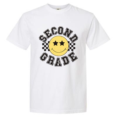 Retro Second Grade Smile Face Back To School Teacher Student Garment-Dyed Heavyweight T-Shirt