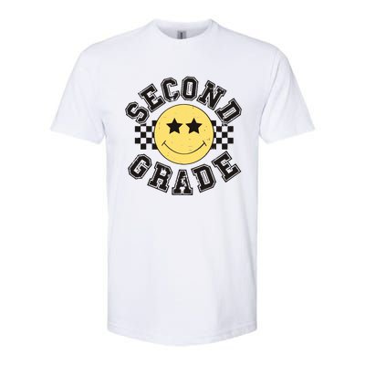 Retro Second Grade Smile Face Back To School Teacher Student Softstyle CVC T-Shirt