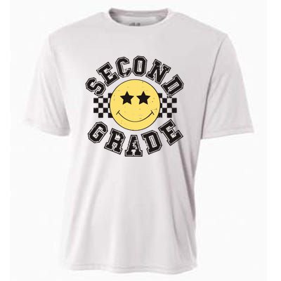 Retro Second Grade Smile Face Back To School Teacher Student Cooling Performance Crew T-Shirt