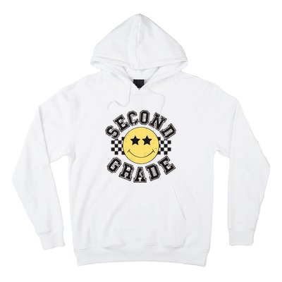 Retro Second Grade Smile Face Back To School Teacher Student Hoodie