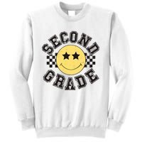 Retro Second Grade Smile Face Back To School Teacher Student Sweatshirt