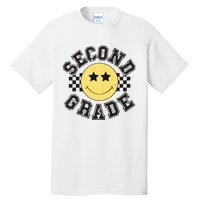 Retro Second Grade Smile Face Back To School Teacher Student Tall T-Shirt