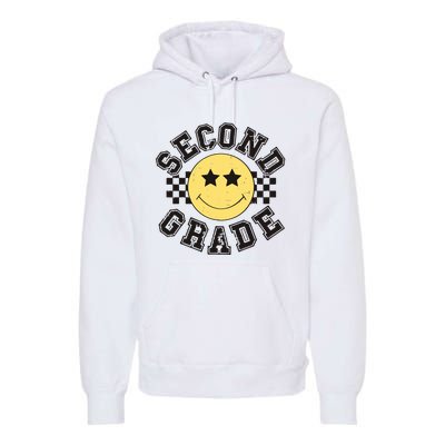 Retro Second Grade Smile Face Back To School Teacher Student Premium Hoodie