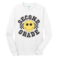 Retro Second Grade Smile Face Back To School Teacher Student Tall Long Sleeve T-Shirt