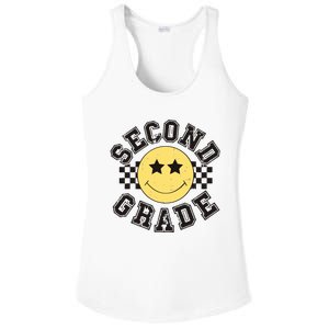 Retro Second Grade Smile Face Back To School Teacher Student Ladies PosiCharge Competitor Racerback Tank