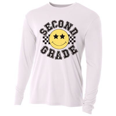 Retro Second Grade Smile Face Back To School Teacher Student Cooling Performance Long Sleeve Crew