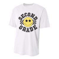 Retro Second Grade Smile Face Back To School Teacher Student Performance Sprint T-Shirt