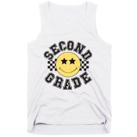 Retro Second Grade Smile Face Back To School Teacher Student Tank Top