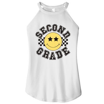 Retro Second Grade Smile Face Back To School Teacher Student Women’s Perfect Tri Rocker Tank