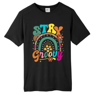 Retro Stay Groovy Cute Floral Rainbow Vintage Hippie 70's Tall Fusion ChromaSoft Performance T-Shirt