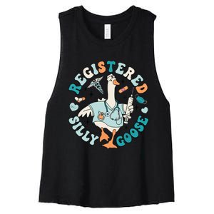 Registered Silly Goose Nursing Student Nurse Practitioner Women's Racerback Cropped Tank