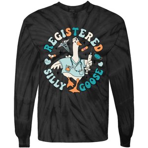 Registered Silly Goose Nursing Student Nurse Practitioner Tie-Dye Long Sleeve Shirt